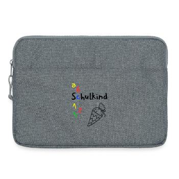 Schulanfang mit ABC und Schultüte - Laptoptasche 15" - Grau meliert - Vorne