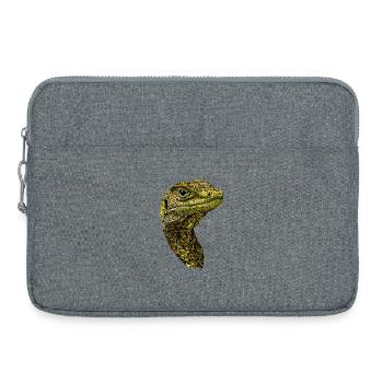 Lézard varan, reptile, dragon de Komodo, varan bagué, lézard - Sacoche pour ordinateur portable 15 pouces - gris chiné - Devant