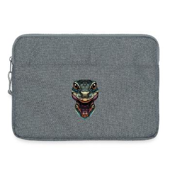 Lézard varan, reptile, dragon de Komodo, varan bagué, lézard - Sacoche pour ordinateur portable 15 pouces - gris chiné - Devant