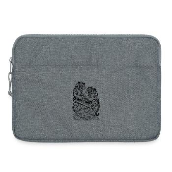 Streetwear Shirt: Tiger in an Urban Techno Mix - Laptop bag 15" - heather grey - Front