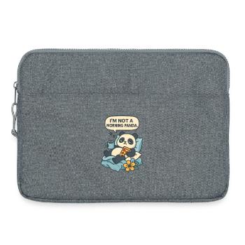 Relaxing panda with drink and pizza - Laptop bag 15" - heather grey - Front