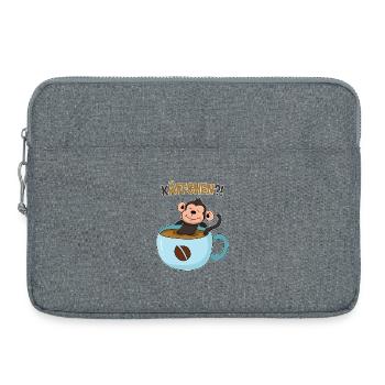 Kaffeepause mit Affe - Laptoptasche 15" - Grau meliert - Vorne