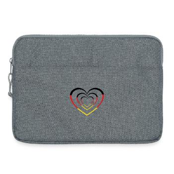 Allemagne Coeur Coeurs Rétro Allemand - Sacoche pour ordinateur portable 15 pouces - gris chiné - Devant