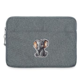 Süßer Elefant – Geschenkidee für Tierfreunde - Laptoptasche 15" - Grau meliert - Vorne