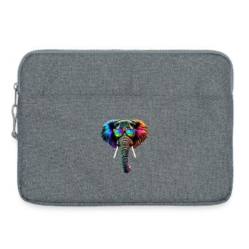 Elefant Rüssel Afrika Safari Wildnis Elefanten - Laptoptasche 15" - Grau meliert - Vorne