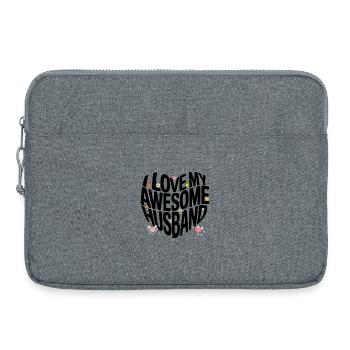 Awesome Husband Love Shirt - Retro süße Cartoon St - Laptoptasche 15" - Grau meliert - Vorne