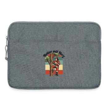Retter mit Herz - Laptoptasche 15" - Grau meliert - Vorne