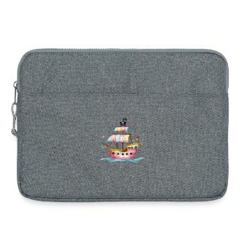 Fantasievolles Piratenschiff auf Hoher See mit - Laptoptasche 15" - Grau meliert - Vorne