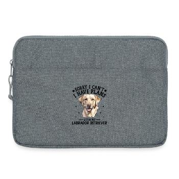 Lively Labrador Portrait Illustration - Laptop bag 15" - heather grey - Front