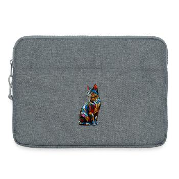 Cat Colorful Rainbow Colors Popart Cat Mom Cats - Laptop bag 15" - heather grey - Front