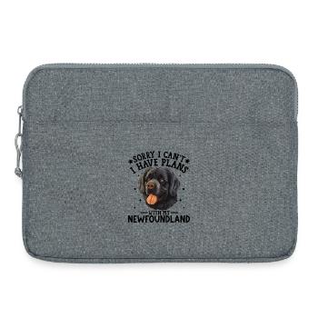Charmante schwarze Labrador-Hundeillustration - Laptoptasche 15" - Grau meliert - Vorne