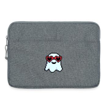 Pixel Ghost with Heart-Shaped Shades - Laptop bag 15" - heather grey - Front