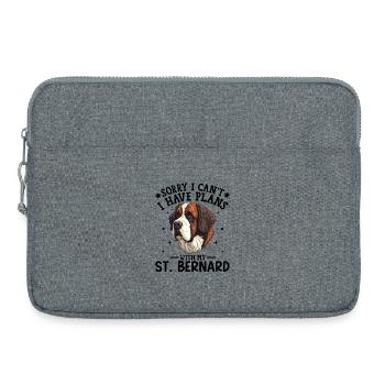 Realistisches Bernhardiner Hundeportrait - Laptoptasche 15" - Grau meliert - Vorne