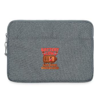 Pile au chocolat avec humour - Sacoche pour ordinateur portable 15 pouces - gris chiné - Devant