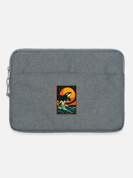 Sunset Orca, Liebe Meerestiere - Laptoptasche 15" - Grau meliert