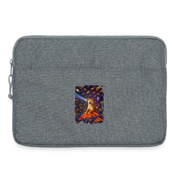 Weltraum-Katzenpizza mit Nacho-Himmel - Laptoptasche 15" - Grau meliert - Vorne