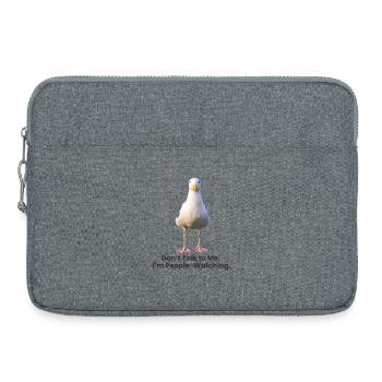 Humorous Seagull Phrase T-Shirt Design - Laptop bag 15" - heather grey - Front