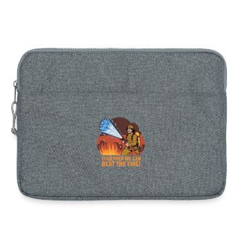 Firefighting Hero with Water Hose - Laptop bag 15" - heather grey - Front