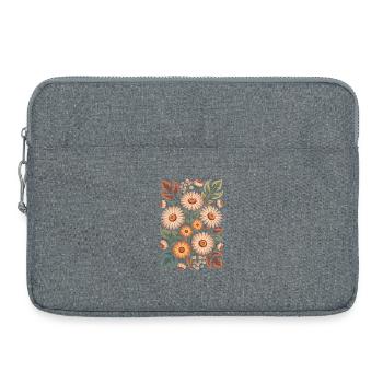 Blumenmuster in Naturfarben - Laptoptasche 15" - Grau meliert - Vorne