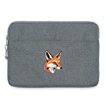 Graphique de renard réaliste pour vêtements - Sacoche pour ordinateur portable 15 pouces - gris chiné - Devant