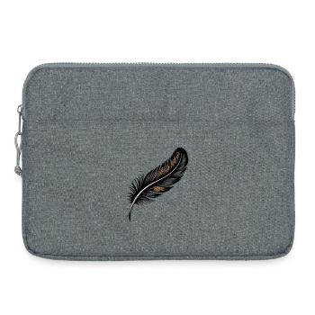 Elegant Black and Gold Feather Design - Laptop bag 15" - heather grey - Front