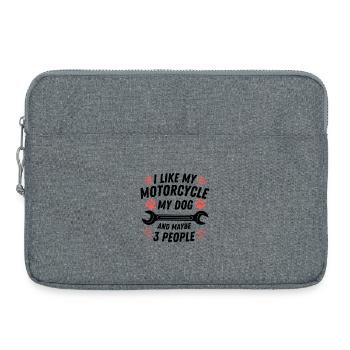 Motorcycle Dog Humor Motorbike Quote - Laptoptasche 15" - Grau meliert - Vorne