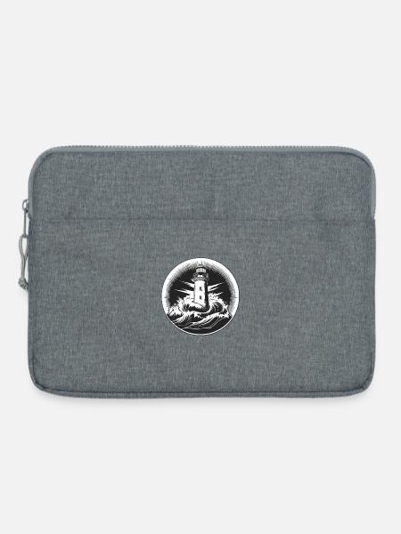 Leuchtturm im Sturm - Laptoptasche 15" - Grau meliert