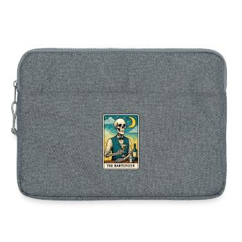 Barman squelette avec ciel lunaire - Sacoche pour ordinateur portable 15 pouces - gris chiné - Devant