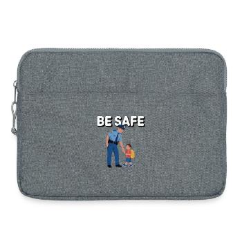 Police Officer and Child Illustrative Design - Laptop bag 15" - heather grey - Front