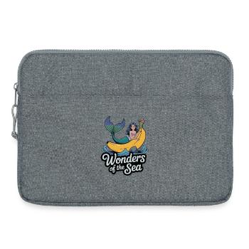 Illustration d'une aventure en mer avec une sirène et une banane - Sacoche pour ordinateur portable 15 pouces - gris chiné - Devant