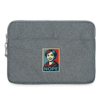 une fille et un message humoristique sur l'affiche NOPE - Sacoche pour ordinateur portable 15 pouces - gris chiné - Devant
