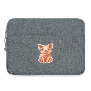 Porc Porcelet - Sacoche pour ordinateur portable 15 pouces - gris chiné - Devant