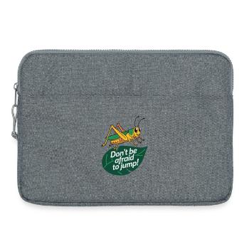 Lebendige Heuschrecke mit motivierendem Zitat - Laptoptasche 15" - Grau meliert - Vorne