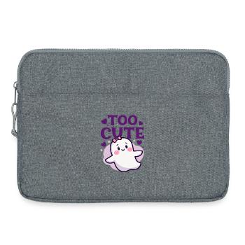 Too Cute Ghost - Cute Ghost Saying - Laptop bag 15" - heather grey - Front