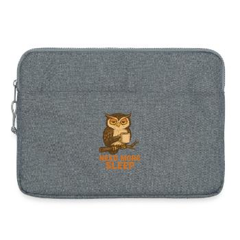  Need More Sleep – Lustige Eule - Laptoptasche 15" - Grau meliert - Vorne