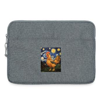 Poulet Coq Poulets Style Van Gogh Étoilé - Sacoche pour ordinateur portable 15 pouces - gris chiné - Devant