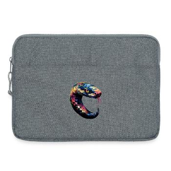serpent, python, cobra, serpent à sonnettes, serpents - Sacoche pour ordinateur portable 15 pouces - gris chiné - Devant