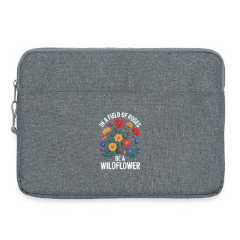 Wildflower Saying Inspiration - Laptop bag 15" - heather grey - Front