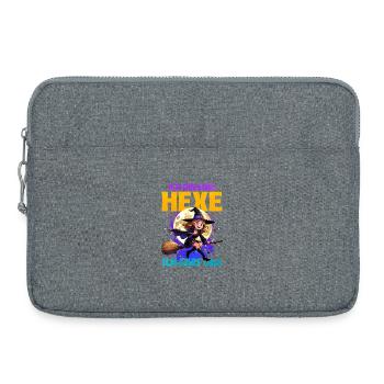 Witch girl with magic wand and moon - Laptop bag 15" - heather grey - Front