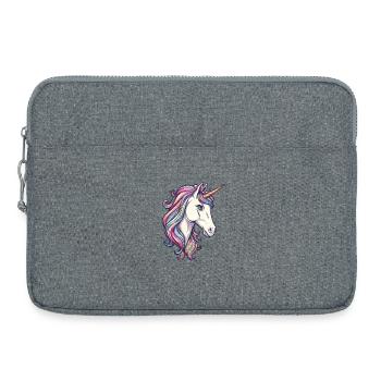 Licorne colorée aux cheveux colorés - Sacoche pour ordinateur portable 15 pouces - gris chiné - Devant