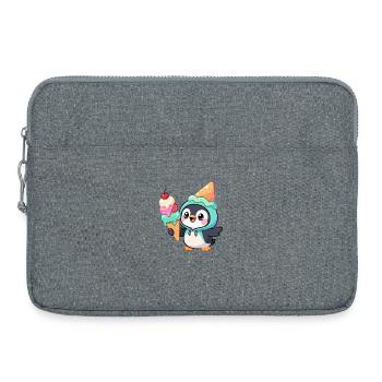 Süßer Pinguin Cartoon Eiscreme Sommer Lustig - Laptoptasche 15" - Grau meliert - Vorne