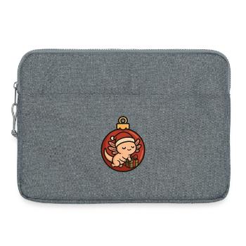 Axolotl de Noël - Conception d’ornements de Noël - Sacoche pour ordinateur portable 15 pouces - gris chiné - Devant