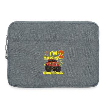 J’ai 2 ans Monster Truck Anniversaire - Sacoche pour ordinateur portable 15 pouces - gris chiné - Devant