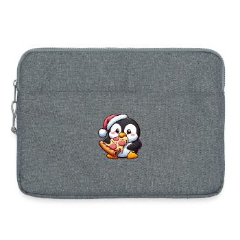 Mignon Pingouin Père Noël Pizza Restauration rapide - Sacoche pour ordinateur portable 15 pouces - gris chiné - Devant