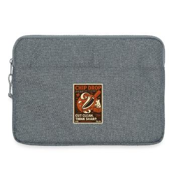 Affiche Chip Drop Wood Carver Rétro - Sacoche pour ordinateur portable 15 pouces - gris chiné - Devant