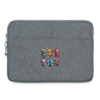 Kunterbunte Roboterfreunde - Laptoptasche 15" - Grau meliert - Vorne