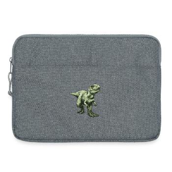 Dino T Rex Vert Style Bande Dessinée - Sacoche pour ordinateur portable 15 pouces - gris chiné - Devant
