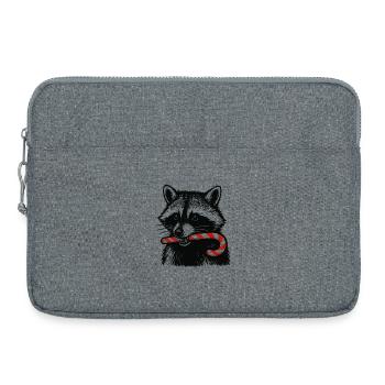 raton laveur de Noël avec canne à sucre - Sacoche pour ordinateur portable 15 pouces - gris chiné - Devant
