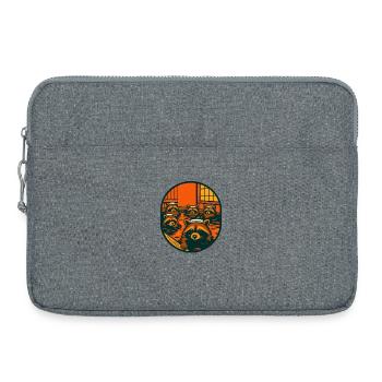 Waschbär Heiße Quelle - Laptoptasche 15" - Grau meliert - Vorne