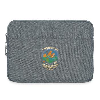 If the earth were flat, the cats would already have - Laptop bag 15" - heather grey - Front